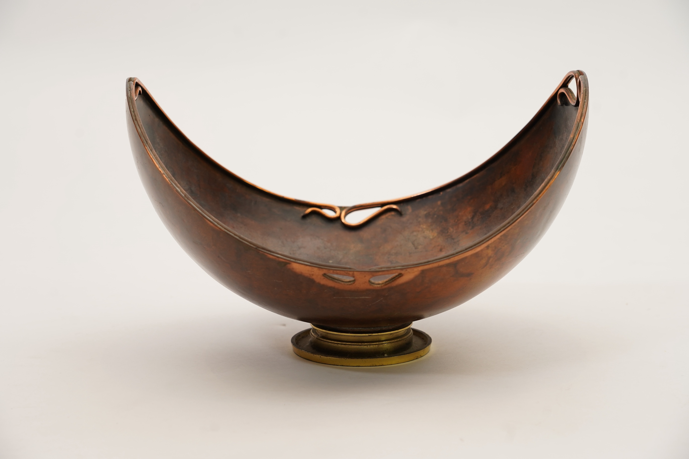 Sam Fanaroff BEM, 1926-2019, A patinated copper boat-shaped dish